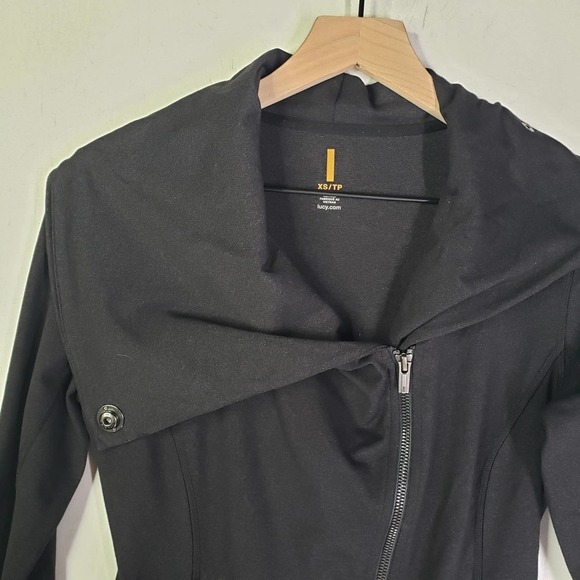 Lucy‎ Hatha Flow Zip Up Asymmetrical Cowl Neck Jacket XS Charcoal Grey - Picture 3 of 9